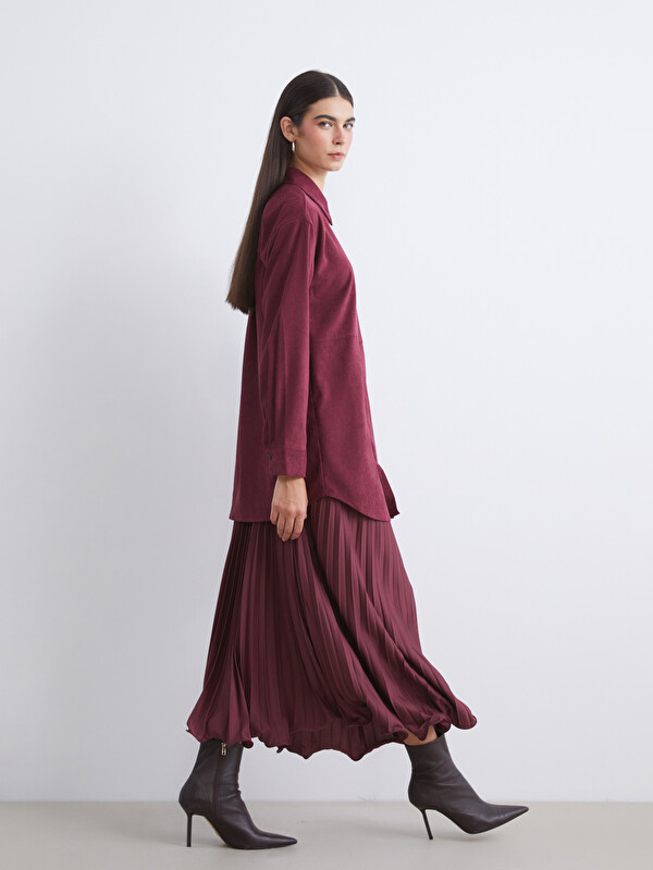 LCW Modest Beli Lastikli Şifon Pileli Etek