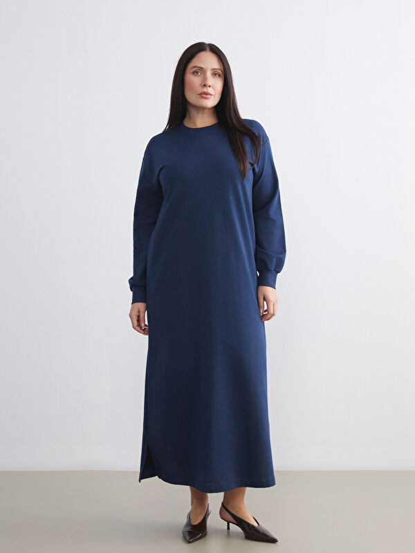 LCW Modest Bisiklet Yaka Sweat Elbise