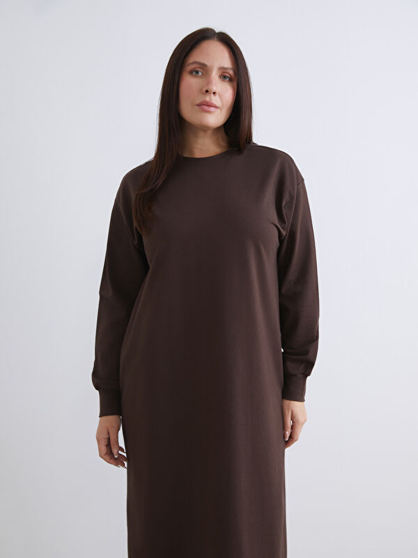 LCW Modest Bisiklet Yaka Sweat Elbise