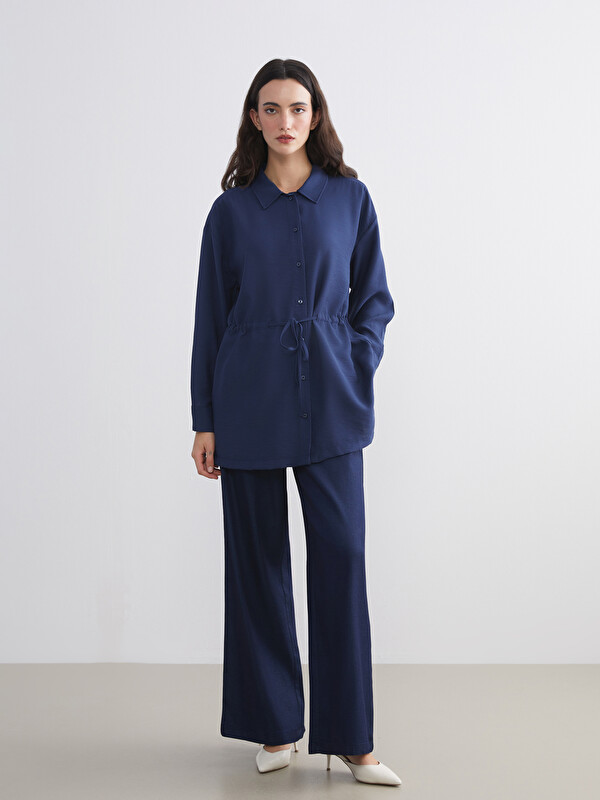 LCW Modest Beli Lastikli Wideleg Kadın Jean Pantolon