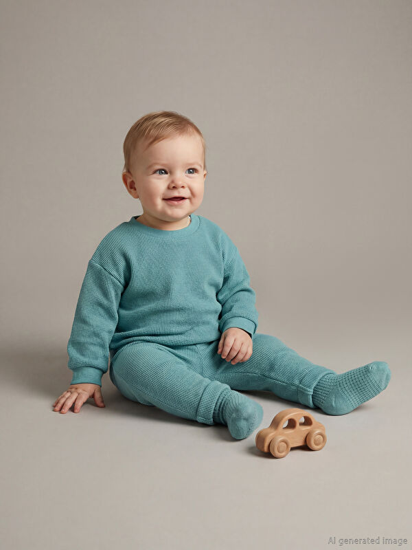 LCW baby Basic Erkek Bebek Sweatshirt ve Eşofman Altı
