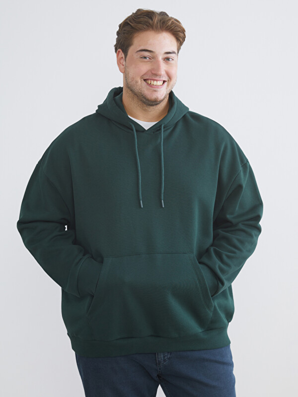 XSIDE Büyük Beden Kanguru Cepli Kalın Erkek Hoodie