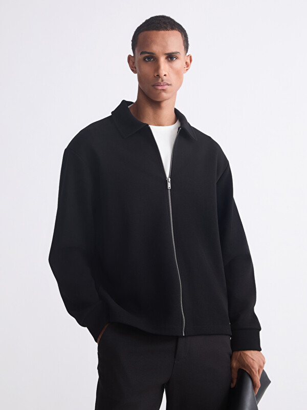 LCW Vision Standart Kalıp Polo Yaka Erkek Fermuarlı Sweatshirt