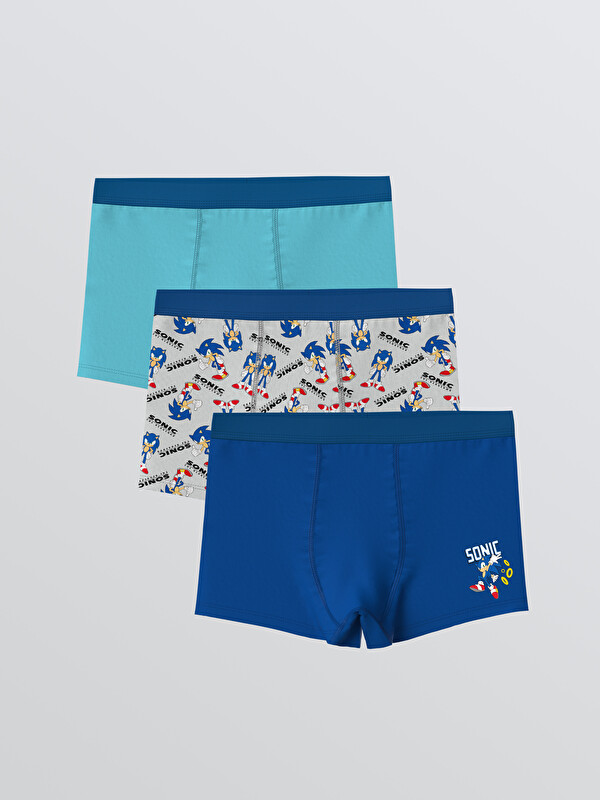 LCW Kids Sonic Baskılı Erkek Çocuk Boxer 3'lü