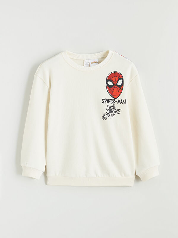 LCW Kids Spider-Man Baskılı Erkek Çocuk Sweatshirt