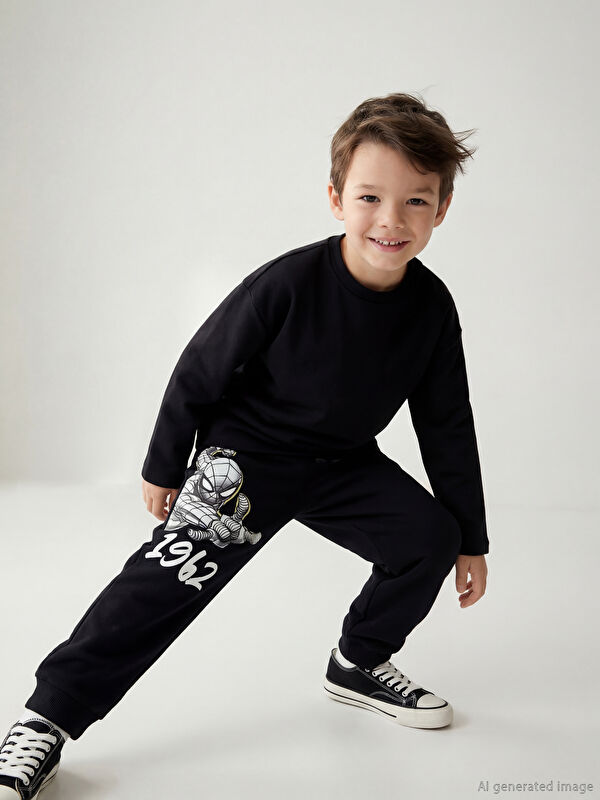 LCW Kids Spider-Man Baskılı Erkek Çocuk Jogger Eşofman Altı