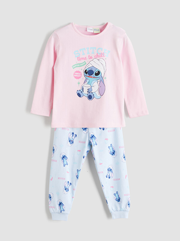 LCW Kids Stitch Lisanslı Kız Çocuk Pijama Takım