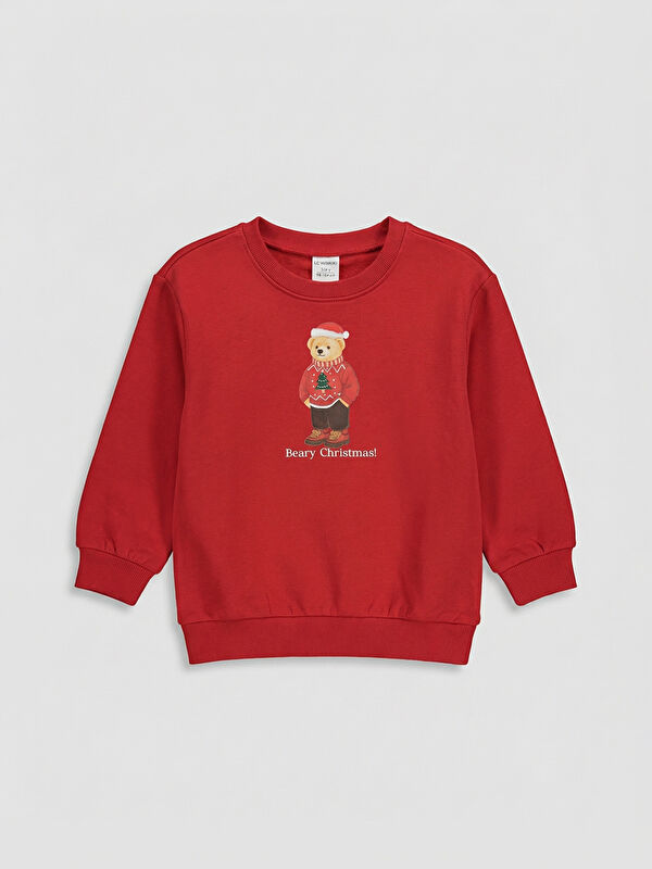 LCW Kids Ein festlicher Akzent für Ihren Kleinen: das Teddy Bear Weihnachtsdruck Sweatshirt.