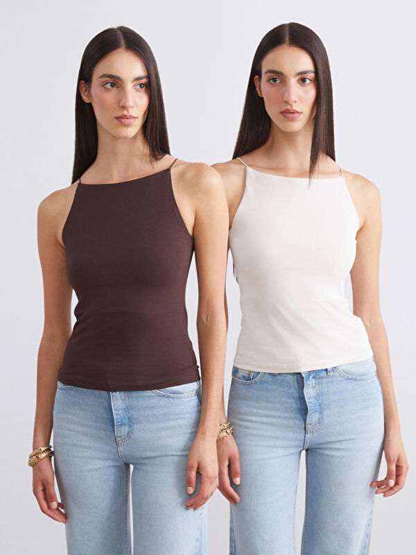 Soulife Halter Yaka İp Askılı Kadın Atlet 2'li