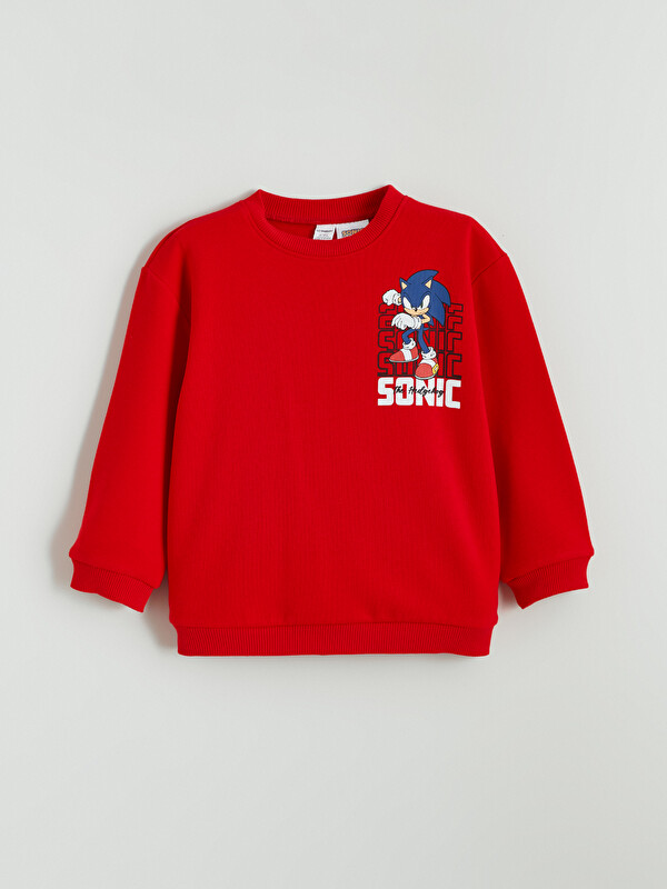 LCW Kids Sonic Baskılı Erkek Çocuk Kalın Sweatshirt
