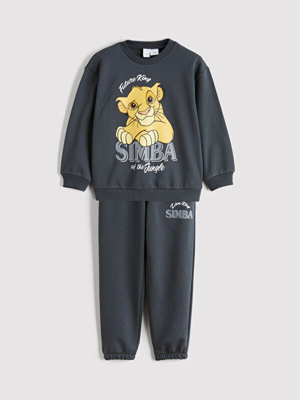 LCW Kids Simba Baskılı Erkek Çocuk Sweatshirt ve Eşofman Altı 2'li