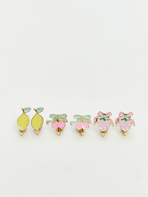 LCW JOY Fruit Figured Girls' Earring 3-packs