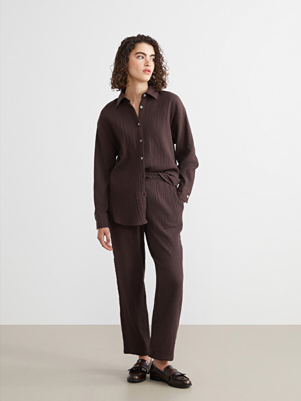 XSIDE Elasticated Waist Textured Women's Trousers
