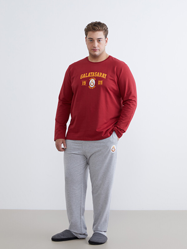LC WAIKIKI Büyük Beden Standart Kalıp Galatasaray Baskılı Erkek Pijama Takımı