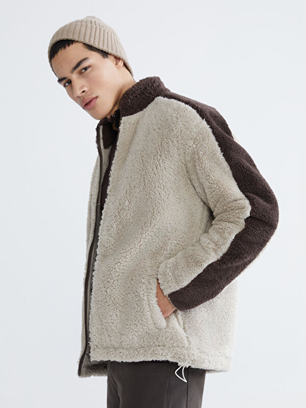 XSIDE Dik Yaka Pelüş Erkek Fermuarlı Sweatshirt