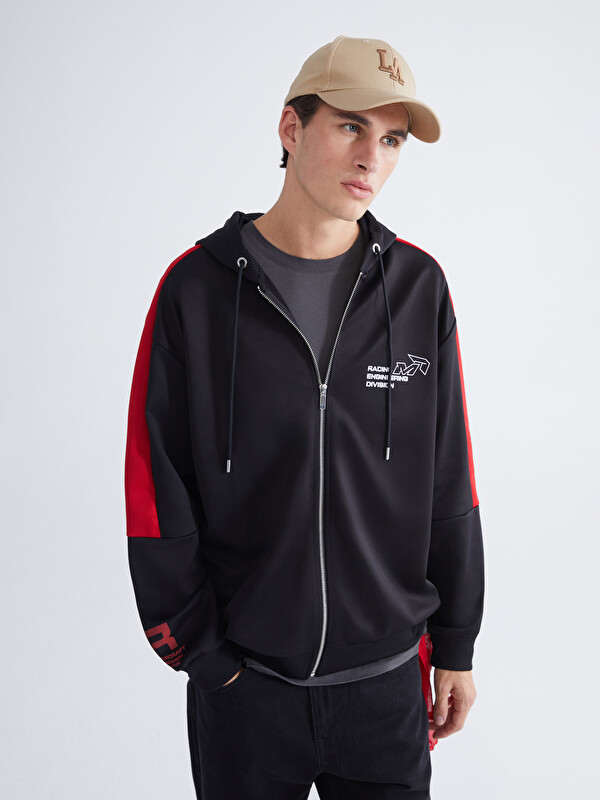 XSIDE Kapüşonlu Uzun Kollu Erkek Fermuarlı Sweatshirt