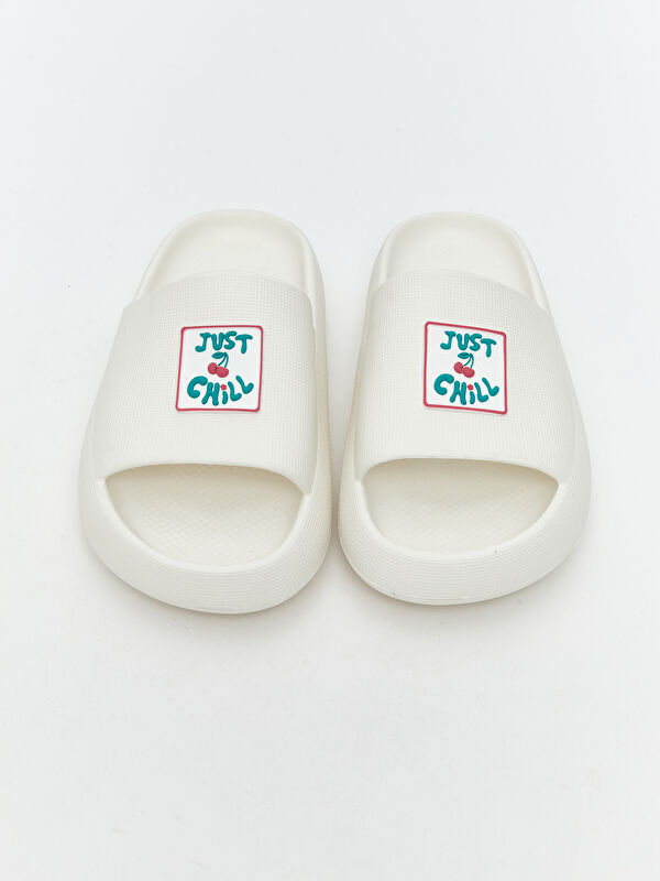 Tek Bantlı Baskılı Kız Çocuk Terlik - Görsel 4