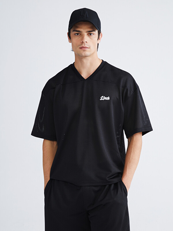 XSIDE V-Neck Short Sleeve Printed Men's T-Shirt