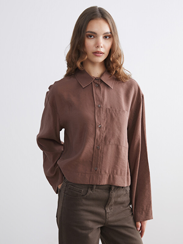 LCW Modest Oversize Modal Karışımlı Kadın Gömlek
