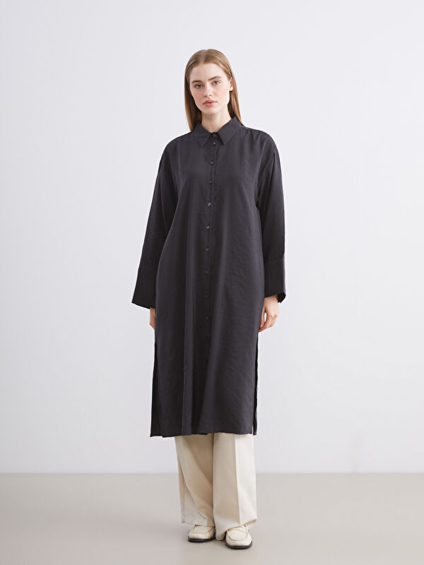LCW Modest Oversize Modal Karışımlı Kadın Gömlek Tunik
