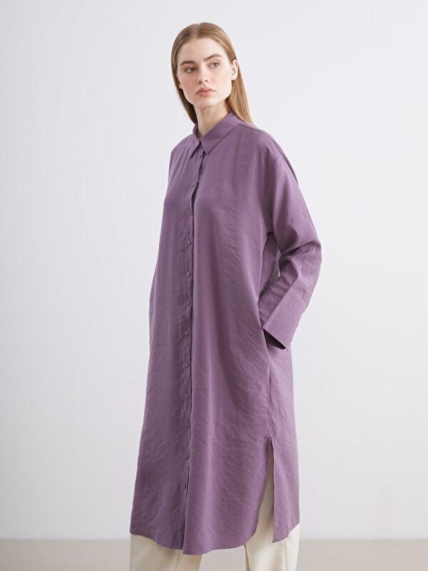 LCW Modest Oversize Modal Karışımlı Kadın Gömlek Tunik