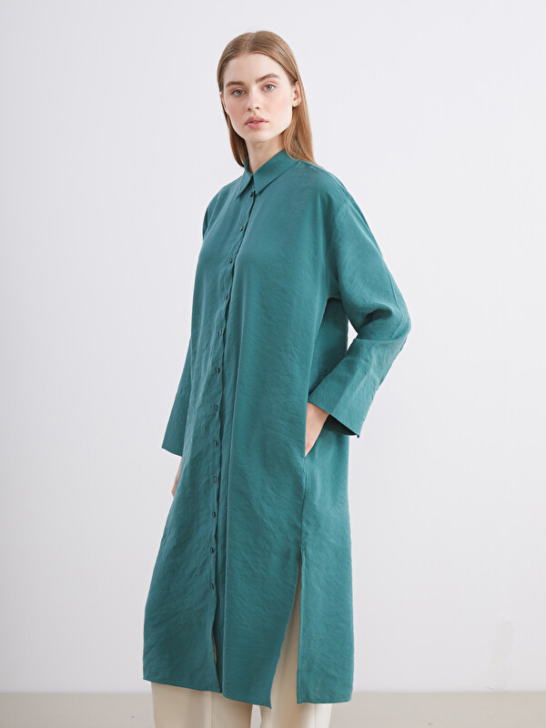 LCW Modest Oversize Modal Karışımlı Kadın Gömlek Tunik