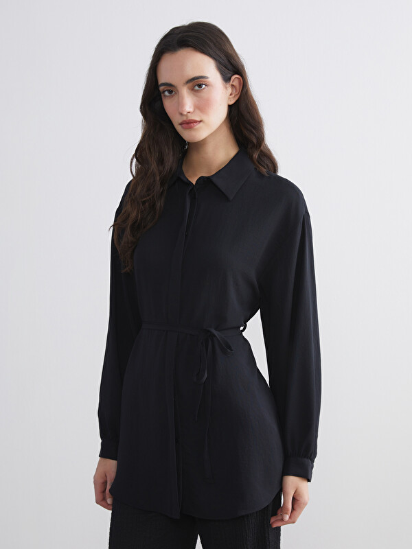 LCW Modest Dokulu Oversize Kadın Gömlek Tunik