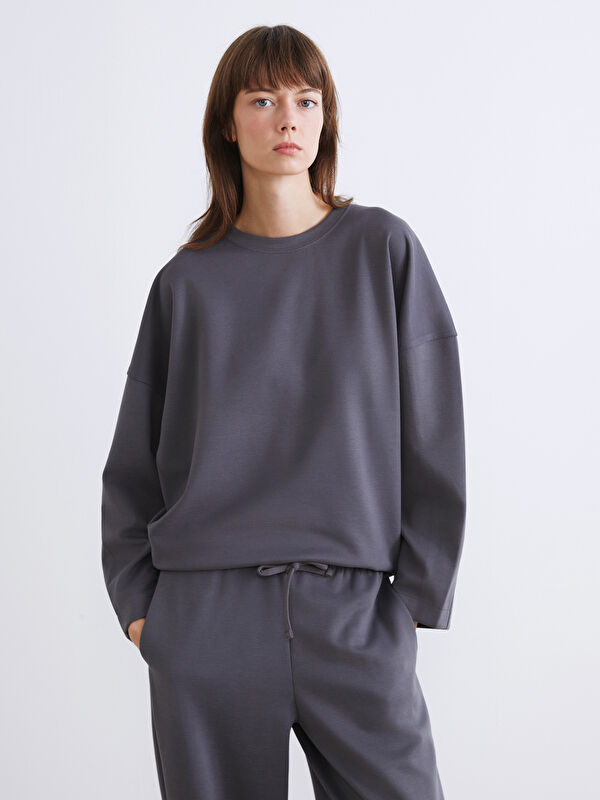 LCW Vision Bisiklet Yaka Kadın Sweatshirt
