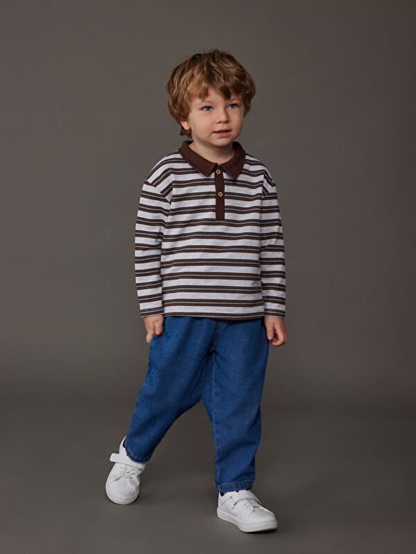 LCW baby Polo Yaka Erkek Bebek Tişört ve Jean Pantolon
