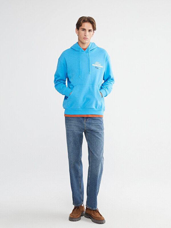 XSIDE Uzun Kollu Baskılı Erkek Hoodie - W5LG63Z8-GWF | LCW