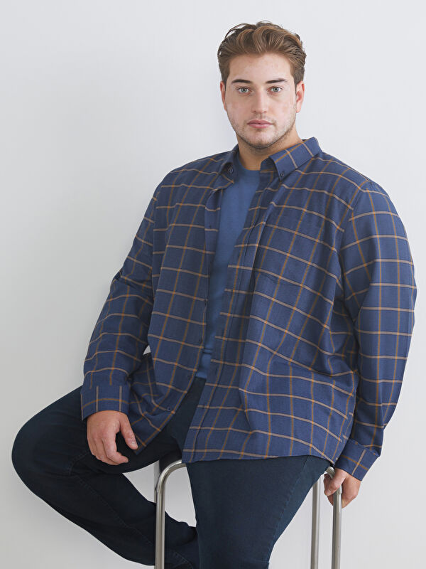 LCWAIKIKI Classic Regular Fit Uzun Kollu Ekose Erkek Gömlek