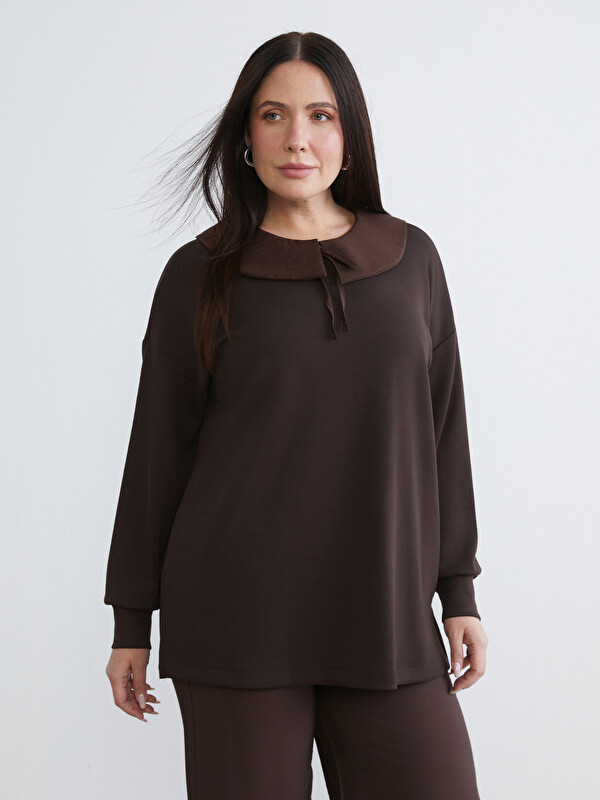 LCW EVERYDAY Bebe Yaka Oversize Kadın Sweatshirt Tunik