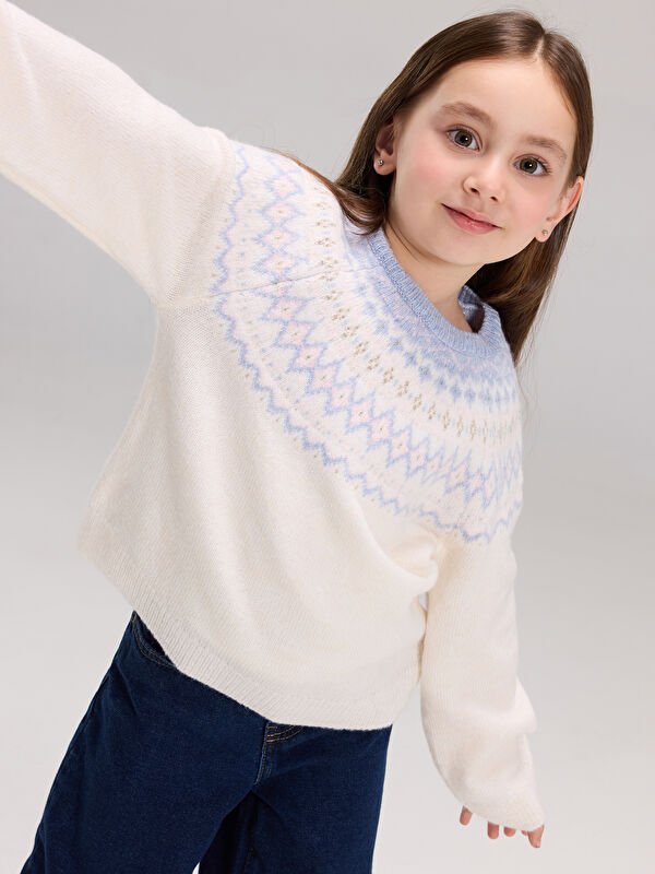 LCW Kids Bisiklet Yaka Kız Çocuk Kazak