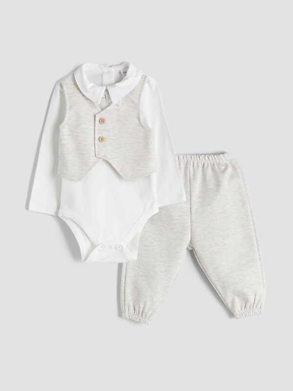 LCW baby بۆ منداڵانی کوڕ Snap Bodysuit و Tracksuit Bottoms 2 Pack
