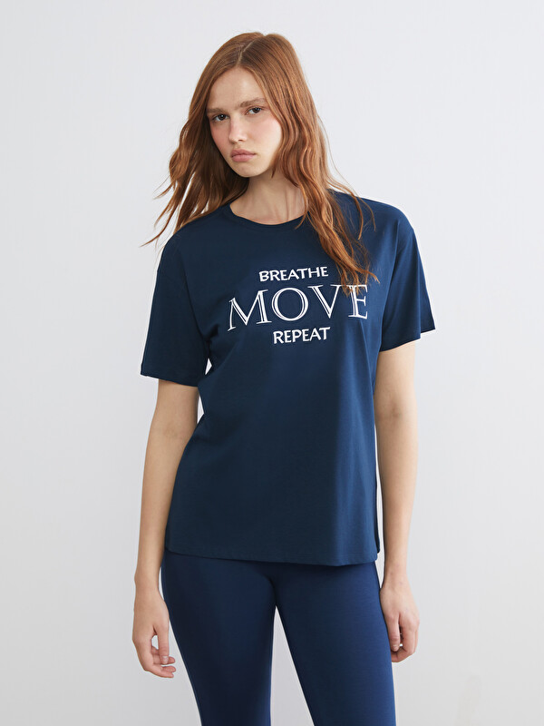 KOOR SPORT Bisiklet Yaka Oversize Kadın Spor Tişört
