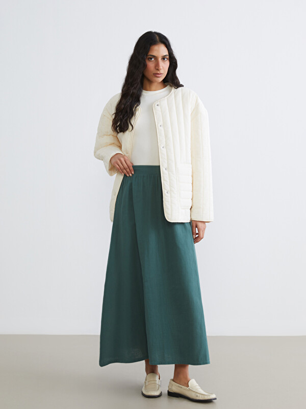 LCW Modest Beli Lastikli Kloş Etek