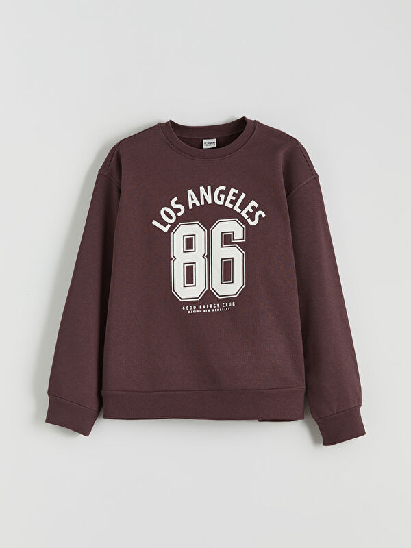 LCW Kids Los Angeles Baskılı Kız Çocuk Kalın Sweatshirt