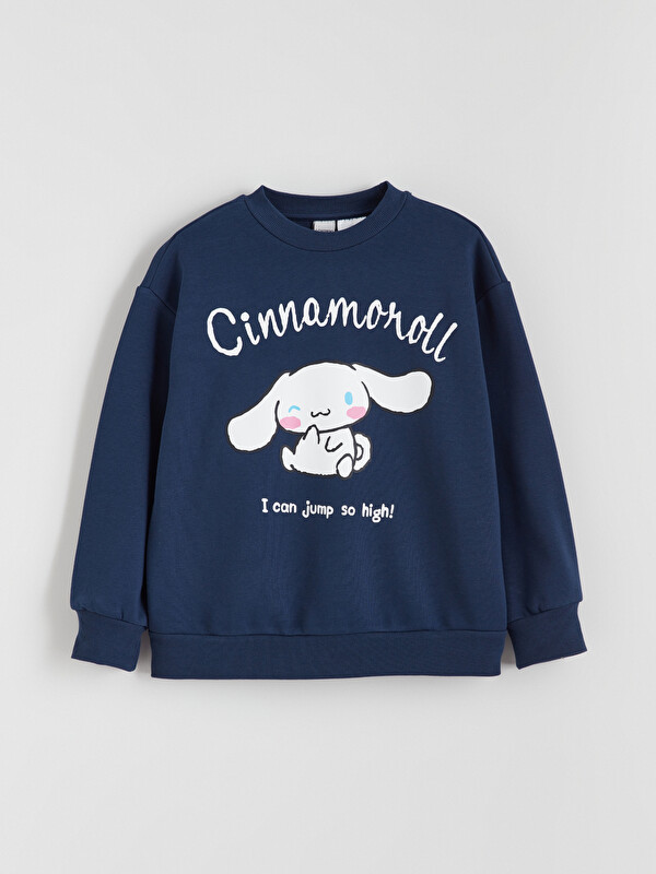 LCW Kids Crew Neck Cinnamoroll Printed Girls' Thick Sweatshirt