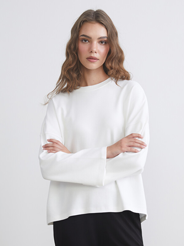 LCW Modest Bisiklet Yaka Kadın Sweatshirt Tunik