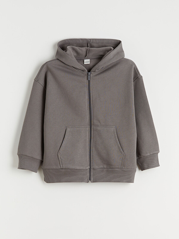 LCW Kids Kapüşonlu Kız Çocuk Kalın Fermuarlı Sweatshirt