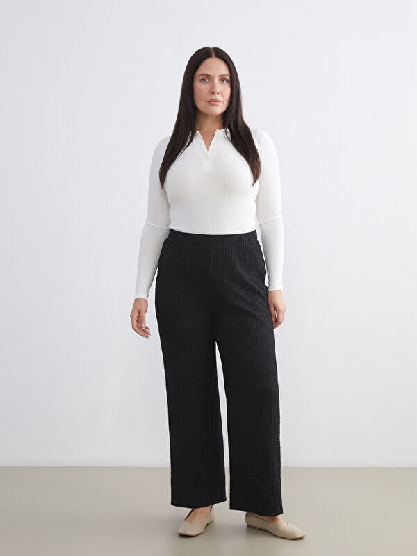 LCW EVERYDAY Beli Lastikli Dokulu Kadın Pantolon