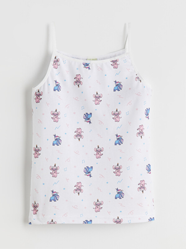 LCW Kids Stitch ve Angel Lisanslı Kız Çocuk Atlet