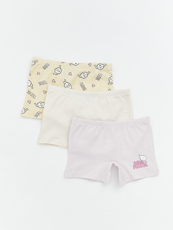 LCW Kids Beli Lastikli Kız Çocuk Boxer 3'lü