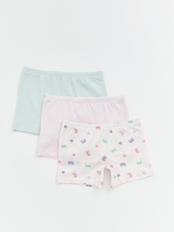 LCW Kids Beli Lastikli Baskılı Kız Bebek Boxer 3'lü
