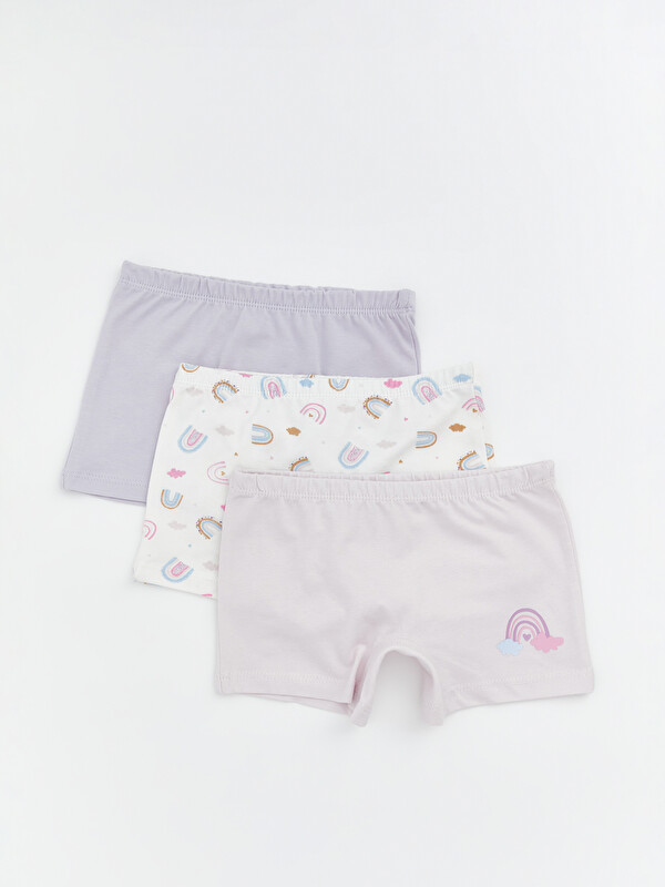 LCW Kids Baskılı Kız Çocuk Boxer 3'lü