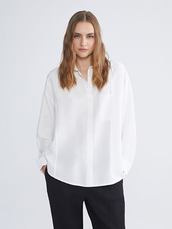LCWAIKIKI Classic Dokulu Oversize Kadın Gömlek