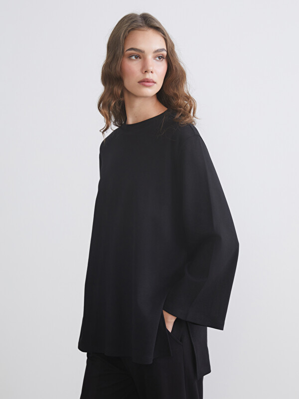 LCW Modest Bisiklet Yaka Oversize Kadın Tunik