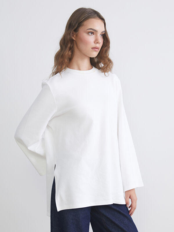 LCW Modest Bisiklet Yaka Oversize Kadın Tunik