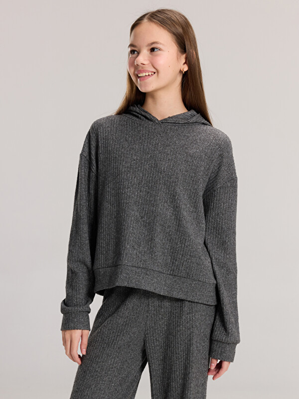 LCW Kids Kapüşonlu Kız Çocuk Sweatshirt