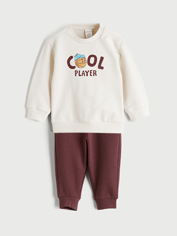 LCW baby Printed Baby Boys' Sweatshirt and Sweatpants - W5LN57Z1